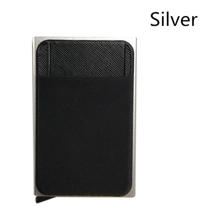 Business Men Credit Card Wallet Aluminum Cash ID Card Holder Case Blocking Slim Metal Wallet Coin Purse Black