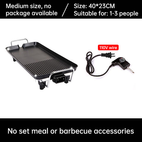 1500W Electric Teppanyaki Grill, Smokeless Non-Stick Griddle, Portable Tabletop BBQ Plate with Adjustable Temp