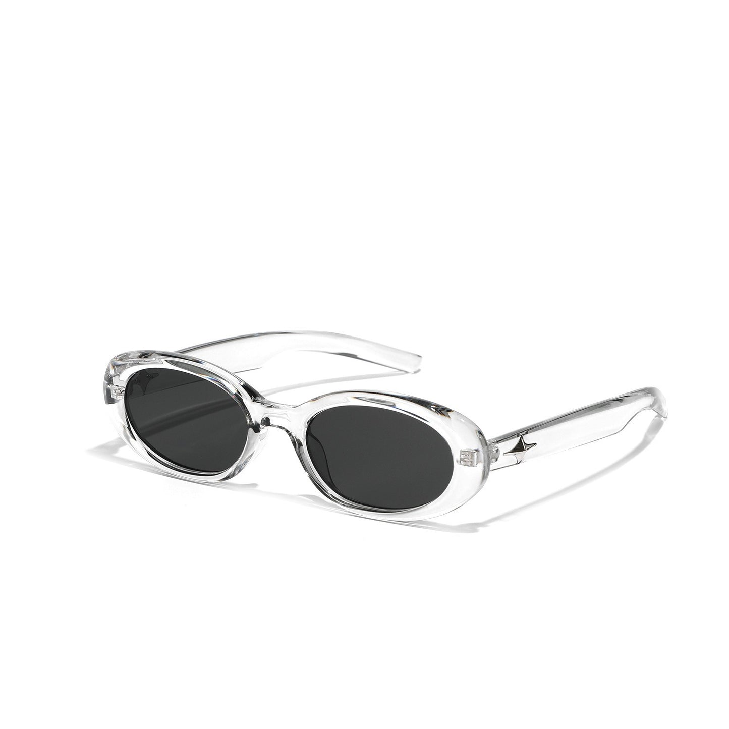 Oval rivet star sunglasses for women's glasses