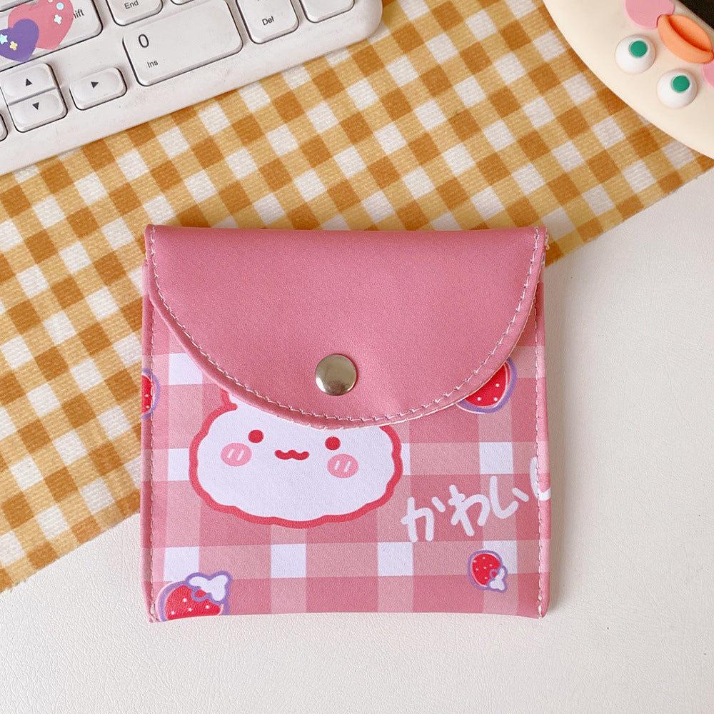 Japanese And Korean Girl Heart Ins Wind Large-Capacity Aunt Towel Storage Bag Cute Puppy New Bag Coin Purse Storage Bag