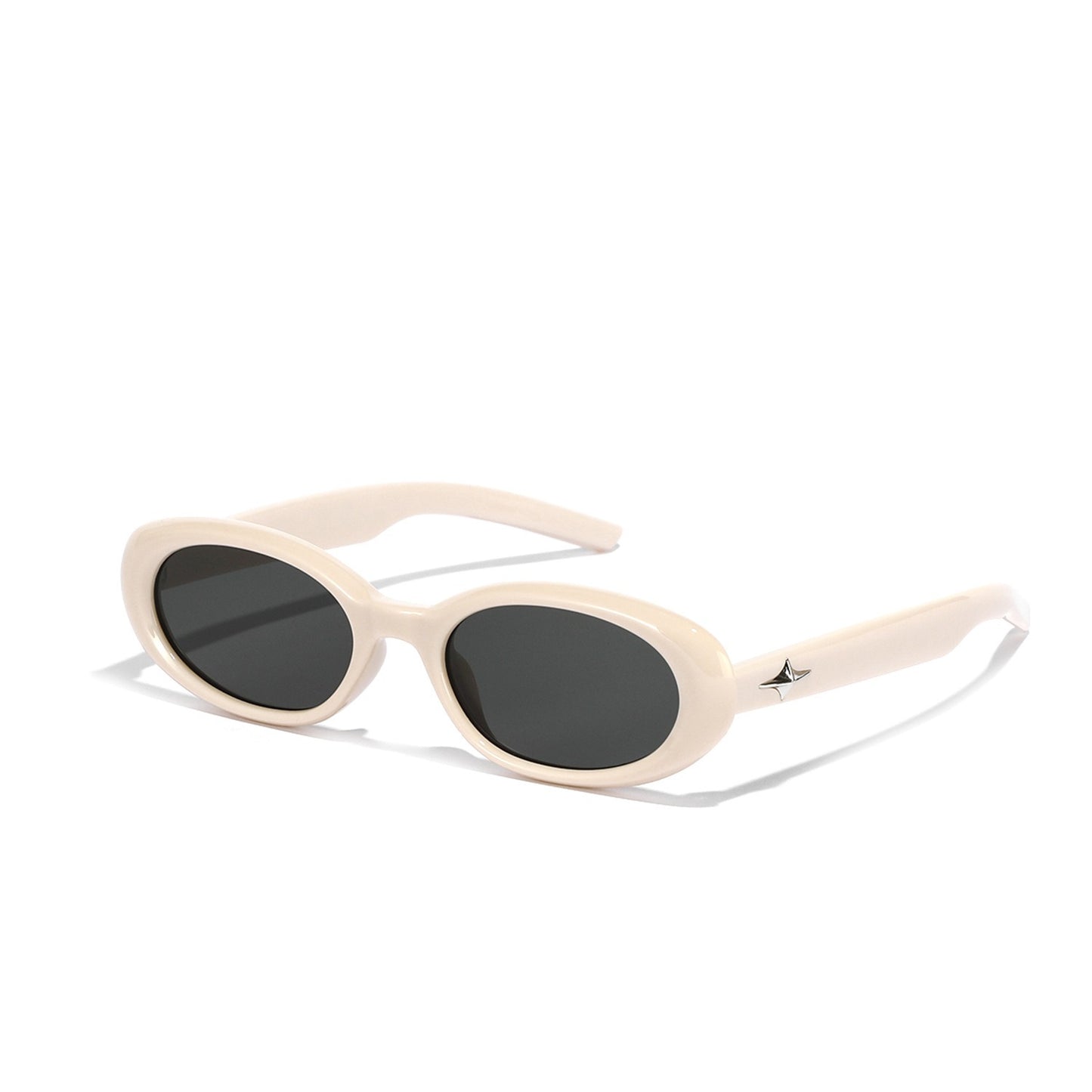 Oval rivet star sunglasses for women's glasses