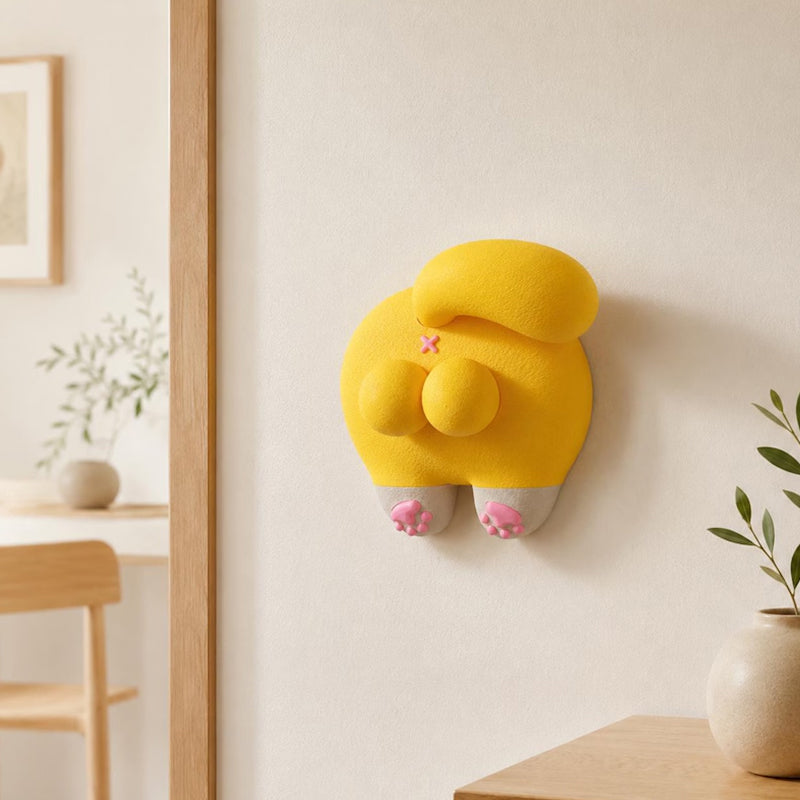 3D Orange Cat Butt Switch Plate Sticker, Funny Light Switch Cover Decal, Cute Animal Wall Decor for Home